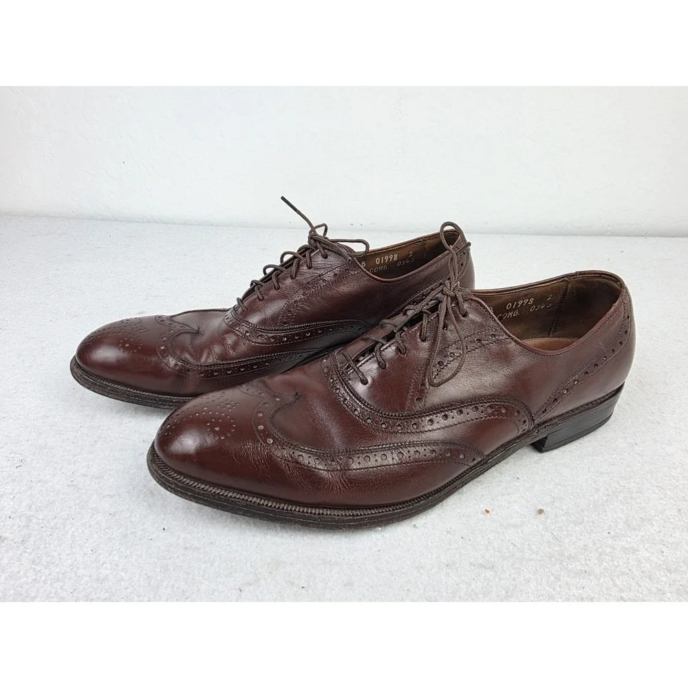 Allen‎ Edmonds Chester Burgundy Wingtip Oxford Dress Shoes Men's Size 9.5 B